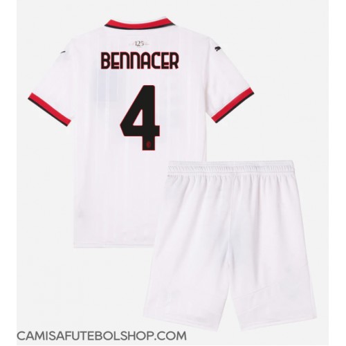 Camisa de time de futebol AC Milan Ismael Bennacer #4 Replicas 2º Equipamento Infantil 2024-25 Manga Curta (+ Calças curtas)